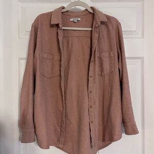 Madewell Pink Button Down Shirt with Side and Front Pockets - Size M